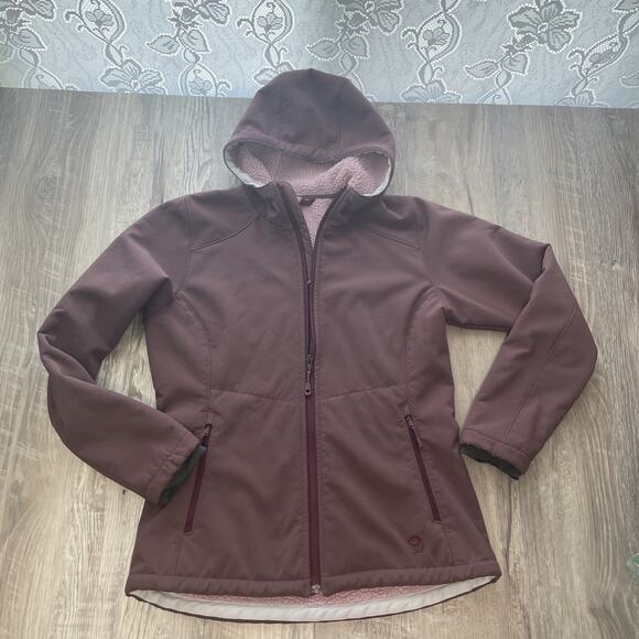 Mountain Hardwear Jacket Soft Shell Sherpa Lined Purple Burgundy Womens Medium - Picture 1 of 16